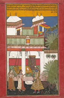 Bundi Prints: Krishna and Radha, Page from a Dispersed Rasikapriya... ca. 1660-70. Creator: Unknown