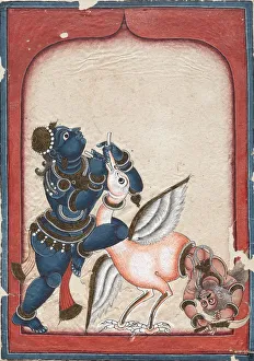 Krishna Vanquishing Vakasura, late 1700s. Creator: Unknown