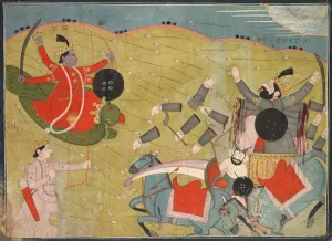Krishna Vanquishing Vanasura: Scene from the Aniruddha Usha Section of Krishna Lila, c
