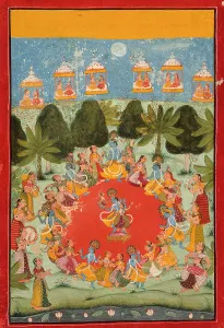 Krishna Prints: Krishna's Dance of Delight (Rasa Lila), between c1675 and c1700. Creator: Unknown