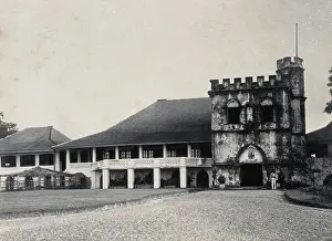 South East Asia Prints: Kuching, Sarawak: the Astana, a partly castellated building, c1896. Creator: Unknown