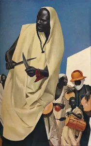Drum Prints: The Kuli-Kuta Dance, Niamey, 1926. Artist: Alexandre Jacovleff