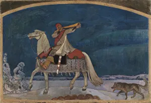Kullervo Sets off for Battle; Kullervo Departs for the War, 1901. Creator: Akseli Gallen-Kallela