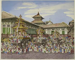 Sacred Prints: The Kumari Jatra, 1850-1863. Creator: Unknown