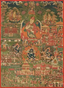 Kunga Tashi and Incidents from His Life (Abbot of Sakya Monastery, 1688-1711) (image 1 of 8), c1700. Creator: Anon