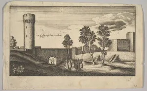 Cologne Prints: The Kunibert Tower near Cologne (copy), 1625-77. Creator: Wenceslaus Hollar