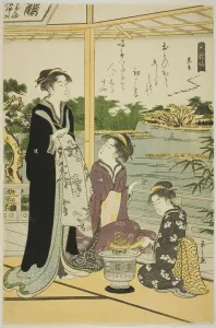 Eishi Chobunsai Prints: Kuronushi, from the series Six Immortal Poets (Rokkasen)