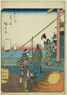 Uphill Prints: Kuwana, from the series Fifty-three Stations [of the Tokaido] (Gojusan tsugi)