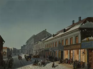I Turgenev Memorial Museum Gallery: Kuznetsky Most (Blacksmiths Bridge) in Moscow, 1850s