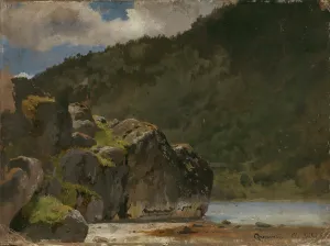 Professor Hans Gude Prints: From Kvamsoy in the Sognefjord, 1845. Creator: Hans Gude