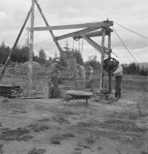 Wheelbarrow Gallery: Kytta family, FSA borrowers on non-commercial experiment, Michigan Hill, Washington, 1939
