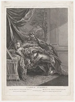 Eisen Charles Dominique Joseph Prints: L amour europeen, 1751-97. Creator: Pierre Francois Basan