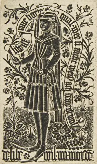 Metalcut Prints: L Amoureux, 15th century. 15th century. Creator: Anon