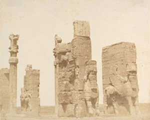 Takht E Jamshid Gallery: L antica porta d ingrezza a Persepolis], 1858. Creator: Luigi Pesce