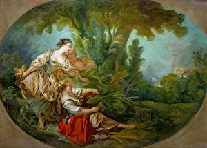 François 1703 1770 Prints: L appeau, dit. L appeau, dit l oiseau pris dans les filets (The decoy bird)