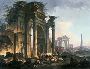 Images Dated 31st August 2006: L Arc de Triomphe, c1740-1807. Artist: Pierre Antoine de Machy