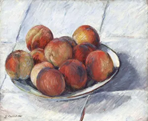 Caillebotte Prints: L Assiette de peches, c. 1882. Creator: Caillebotte, Gustave (1848-1894)