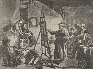 Sir John Collection: L Atelier de Rembrandt, tableau de J. Gilbert (Rembrandts Studio, a painting