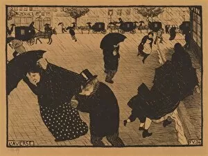 Lix Edouard Vallotton Gallery: L Averse (The Shower), 1894. Creator: Félix Vallotton