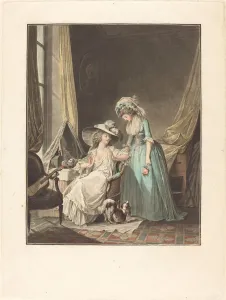 Negligee Collection: L aveu difficile (The Difficult Confession), 1787. Creator: Jean Francois Janinet
