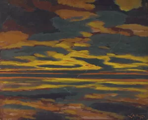 Pastel On Cardboard Collection: L eclair vert sur la mer, 1921