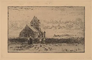 L Eglise de Jobourg, 1887. Creator: Felix Hilaire Buhot
