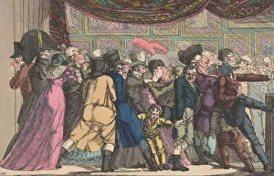 Overcrowded Prints: L Entree au Musee, 1808. 1808. Creator: Anon