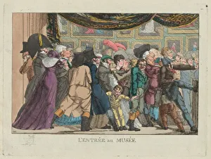 E Du Louvre Prints: L entree au musee (Entrance to the Museum), 1808. Creator: Unknown