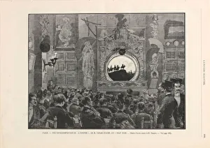 Montmartre Prints: L Epopee by M. Caran d Ache at the shadow theater Chat noir, 1887