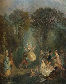 Watteau Prints: L Escarpolette, c1710. Artist: Jean-Antoine Watteau