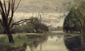 Corot Prints: L etang aux canards (The duck pond), 1855-1859. Creator: Corot