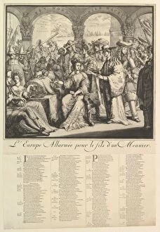 James Stuart Collection: L Europe Allarmee.n.d. Creator: Romeyn de Hooghe