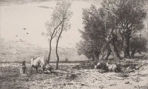 Jacque Prints: L Hiver, 1867. Creator: Charles Emile Jacque