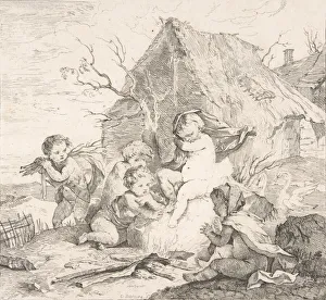 Warming Prints: L Hiver, from the Four Seasons, 1735. Creator: Charles-Joseph Natoire