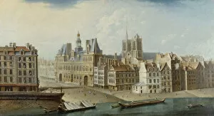 Seine Gallery: L Hôtel de Ville et la place de Grève, 1753. Creator: Raguenet