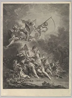 Beauvarlet Prints: L Hymen et l Amour (Hymen and Cupid), 18th century. Creator: Jacques Firmin Beauvarlet