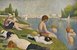 Swimming Prints: La Baignade, (Bathers at Asnieres), 1884, (1937). Creator: Georges-Pierre Seurat
