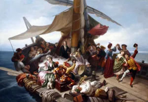 Carnival Prints: La barca dei comici: the Carlo Goldonis journey from Rimini to Chioggia, ca 1855