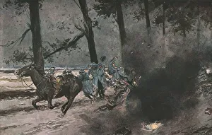 Startled Prints: La bataille de Champagne; Sur la route de Souain a Somme-Py: un marmite