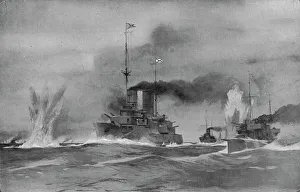Battleships Prints: La bataille de Riga; D'apres une aquarelle du lieutenant de vaisseau Novikof
