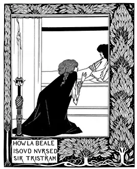 Aubrey 1872 1898 Gallery: How La Beale Isoud Nursed Sir Tristram. Illustration to the book Le Morte d Arthur by Sir Thomas M