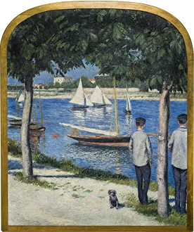 La Berge du Petit Gennevilliers et la Seine, 1890. Creator: Caillebotte, Gustave (1848-1894)