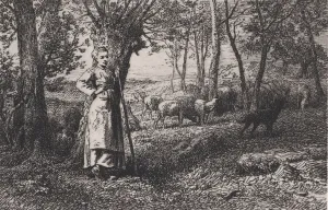 La Bergere, 1868. Creator: Charles Emile Jacque