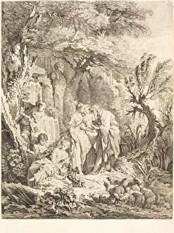 Ois Boucher Gallery: La Bonne Aventure, 1738. Creator: Pierre Alexandre Aveline
