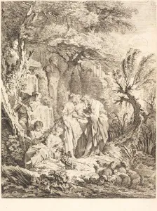 Aveline Pierre Prints: La Bonne Aventure, 1738. Creator: Pierre Alexandre Aveline