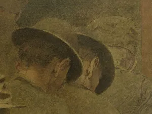 Pelez Fernand Emmanuel Prints: La Bouchée de pain : groupe d'hommes montant les marches