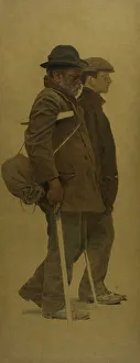 Crutch Prints: La Bouchée de pain : un vieil homme à béquilles et un jeune homme côte à côte