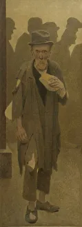 Pelez Fernand Emmanuel Prints: La Bouchée de pain : vieil homme en haillons