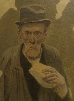 Pelez Fernand Emmanuel Prints: La Bouchée de pain : vieil homme en haillons