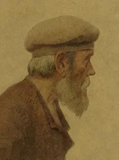 Pelez Fernand Emmanuel Prints: La Bouchée de pain : vieil homme de profil